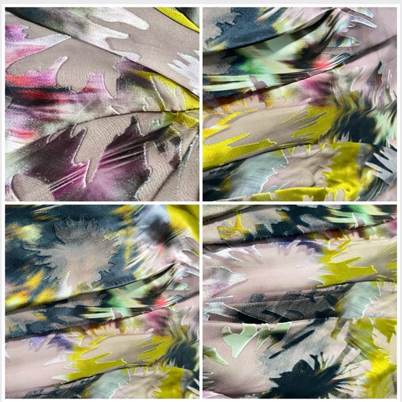 Vintage Burnout Silk-Mix Strapless Dress – Multi Abstract Prom & Special Events - Picture 2 of 16